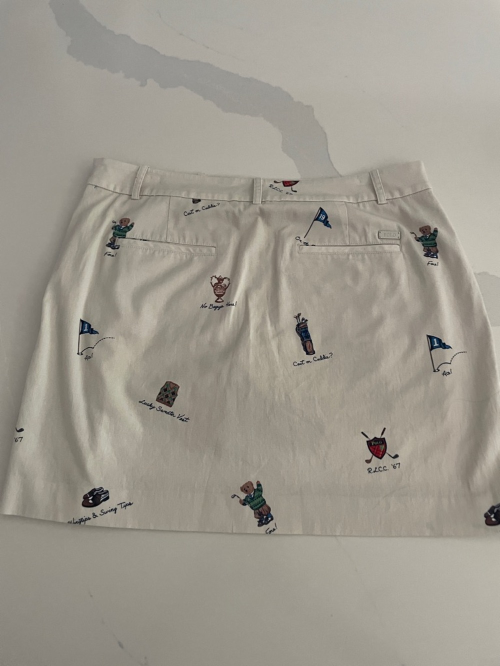 POLO Ralph Lauren global Cream Mini Skirt with Multicolor Golf Motif - Picture 4 of 12